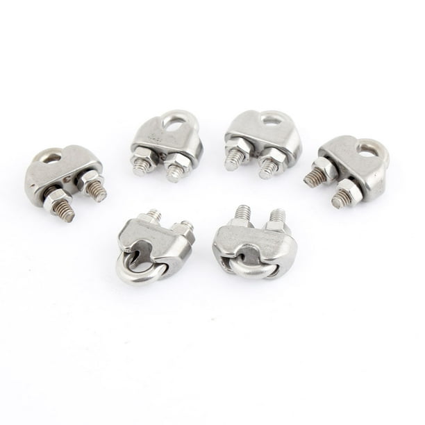 5 Pcs 304 Stainless Steel Saddle Clamp Cable Clip for 3/25 3mm Wire Rope 5 Pcs 304 Stainless Steel Saddle Clamp Cable Clip for 3/25 3mm Wire Rope